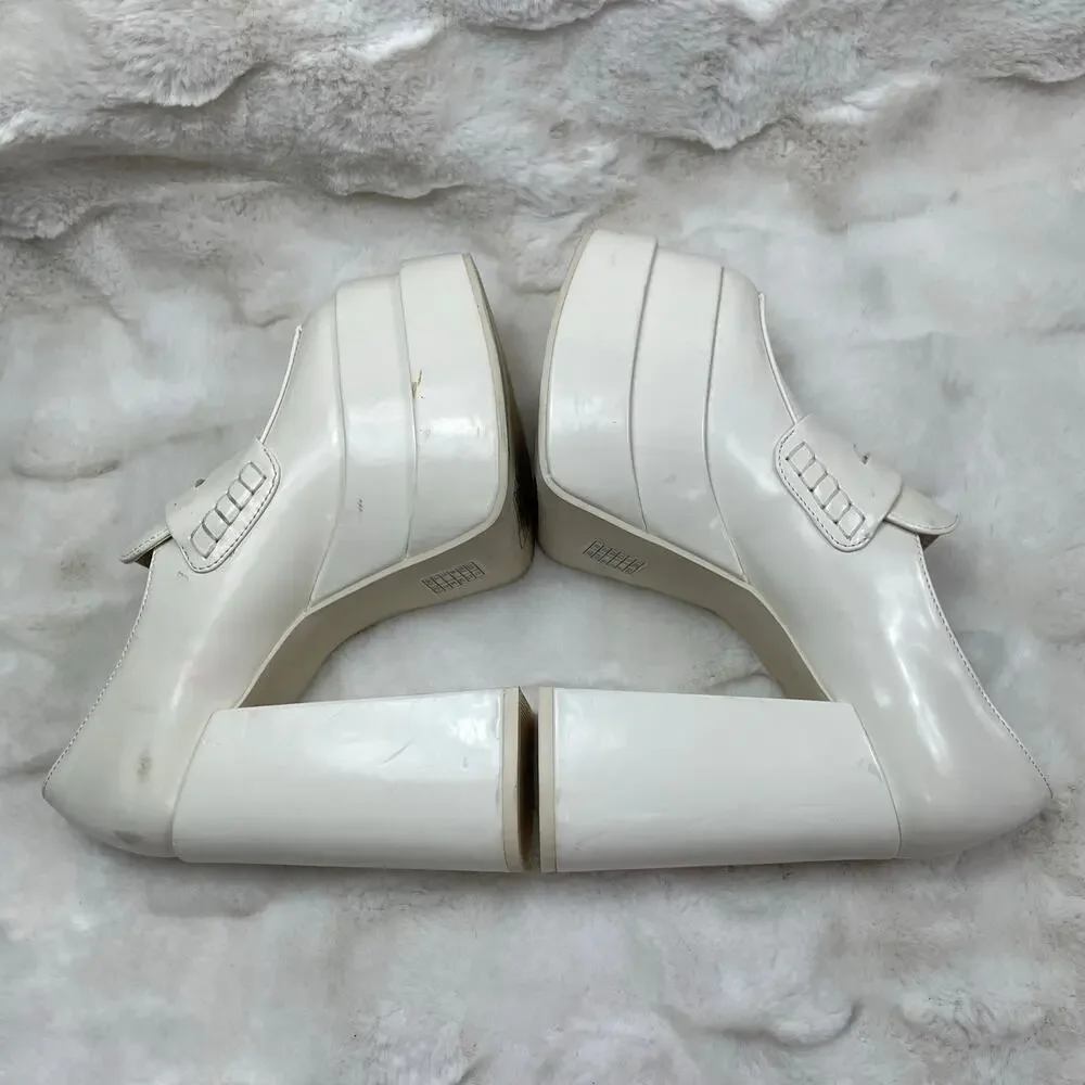 🔥Forever 21 Chunky White Platforms Emo Lolita Preppy Academia Y2K Size 5.5